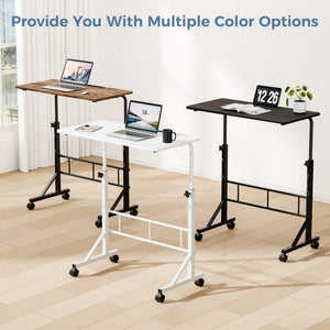 CONCETTA Adjustable Height Mobile Standing Desk with Wheels, 16"x31.5" Small Rolling Computer Desk for Home Office