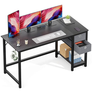 CONCETTA Computer Desk -40/47/55 inch Desk Study Desk with 2 Drawer Storage Shelf Headphone Hook for Bedroom, Game Room, Office, Living Room