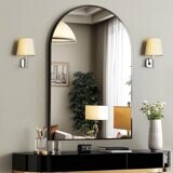 CONCETTA Bathroom Mirror, Decor Arched Wall Mirror, Bedroom Vanity Mirror with Metal Frame