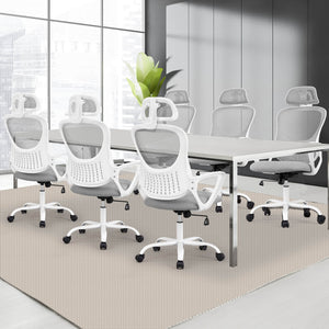 CONCETTA Ergonomic office chair - high back with wheels, adjustable headrest and flip-up armrests for bedroom, study, living room, office