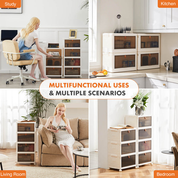 CONCETTA Foldable Organizers, Storage with Lockable Wheels