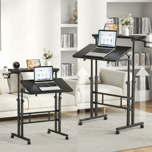 CONCETTA 23.6 inch Mobile Standing Desk, Adjustable Height Rolling Computer Desk for Home Office, Portable Treadmill Sit Stand Workstation