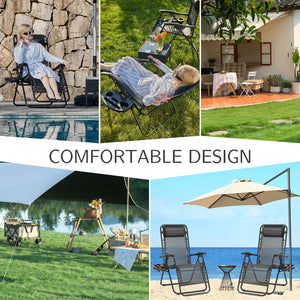 JOINSUN Zero Gravity Chairs - Set of 2 portable recliners with adjustable steel mesh for beach, camping, patio and lawn