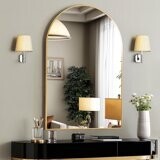 CONCETTA Bathroom Mirror, Decor Arched Wall Mirror, Bedroom Vanity Mirror with Metal Frame