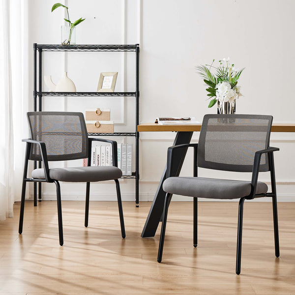 CONCETTA Mesh Back Arm Upholstered Fabric, Sturdy Metal Stacking Chairs, Easy to Use and Store, Outdoor and Indoor, for Home