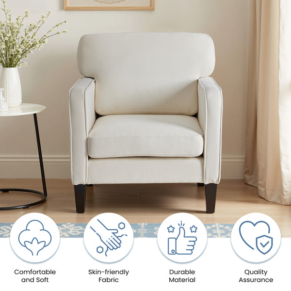 CONCETTA Fabric Accent Chair with Supportive Backrest and Armrest, Modern Comfy Chair for Living Room, Bedroom, or Office