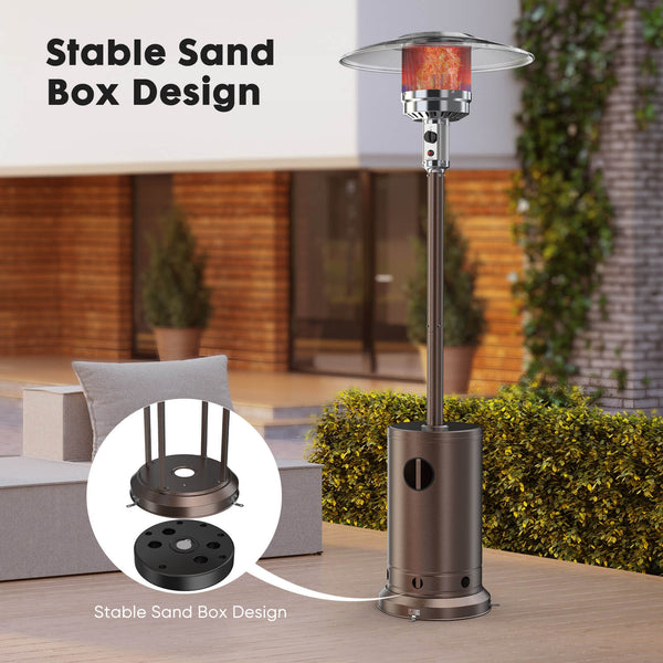 CONCETTA 48,000 BTU Propane Patio Heater ,Outdoor Heater with Wheels for Home&Commercial Use in Backyard, Garden
