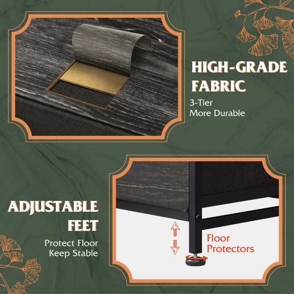 CONCETTA 9-Drawer Fabric Dresser, TV Cabinet Sideboard, Storage Organizer Cabinet for Living Room, Bedroom, Office