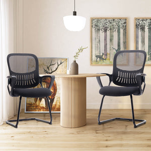 CONCETTA Ergonomic office chair - with storage basket, no wheels, breathable back, suitable for office, bedroom, living room.