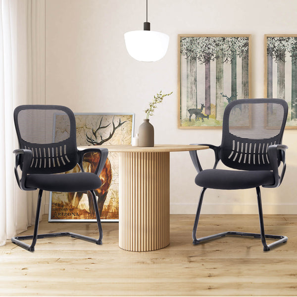 CONCETTA Ergonomic office chair - with storage basket, no wheels, breathable back, suitable for office, bedroom, living room.