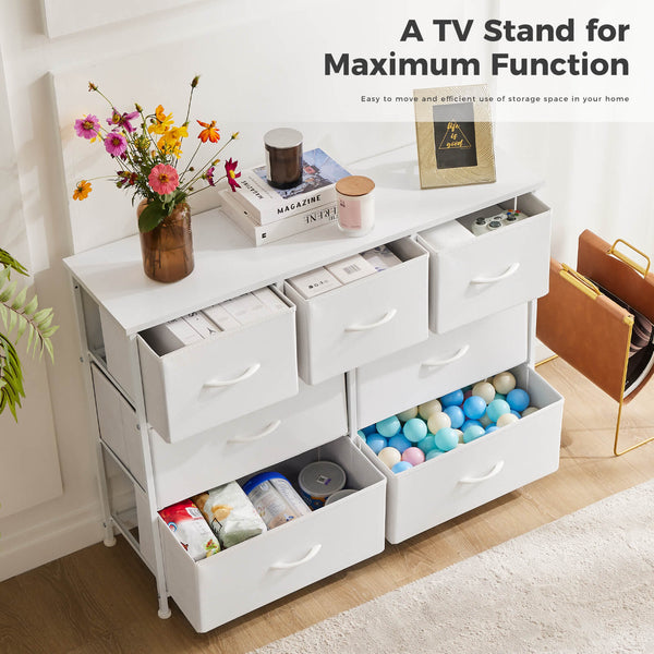 CONCETTA Dresser for Bedroom-with 7 Drawers, Chest Tower TV Stand,  Wooden Top for Living Room,  Bedroom, Closet