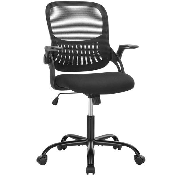 CONCETTA Office Computer Desk Chair-Ergonomic Chair with Wheels, Comfortable Lumbar Support, Comfy Flip-up Arms for Home, Office
