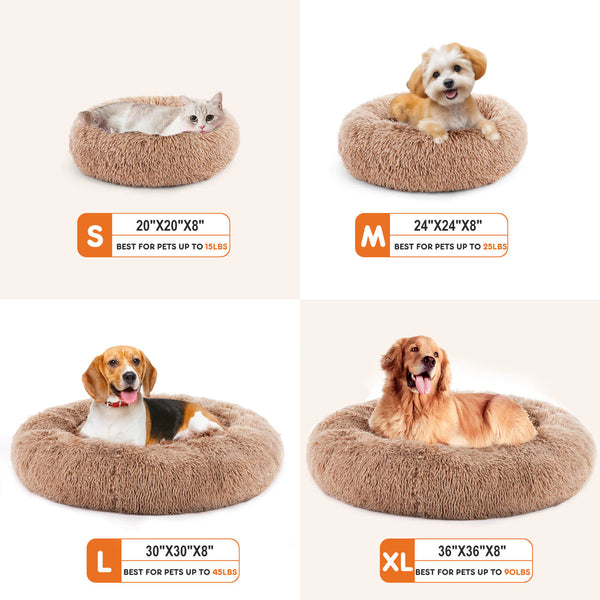 CONCETTA Dog Bed-Soft and Comfortable, Washable, Donut Shape, Multiple Sizes, Suitable for Cats and Dogs and Other Pets