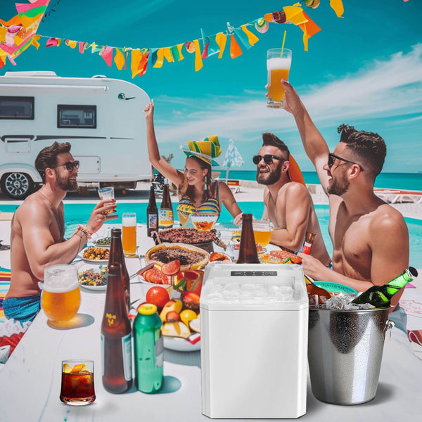 CONCETTA Countertop Ice Maker, Portable Ice Machine Self-Cleaning, 9 Cubes in 6 Mins, for Home Party Office