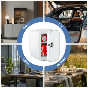 CONCETTA Portable 4 litre mini fridge - hot and cold, can store skin care products, food, etc., suitable for home, office, car refrigerator