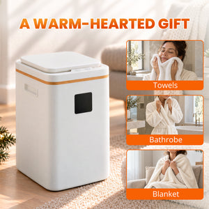 SHOUFTW 23L Freestanding Heated Towel Warmer for Bathroom, Luxury Towel Warmer with Stainless Steel Interior, 20/40/60 Min Timer, Auto Shut-Off for Towels, Robes & Blankets
