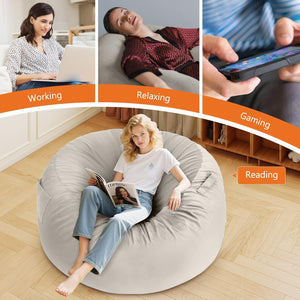 Bean Bag Chairs, 3Ft Bean Bags for Kids Teens, Large Beanbag Chair with Memory Foam Filled and Soft Removable Washable Cover, Comfy Sofa for Living Room Bedroom Dorm