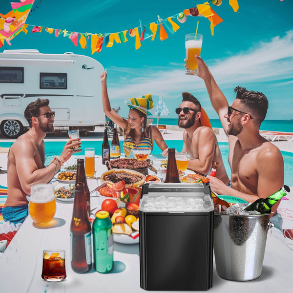CONCETTA Countertop Ice Maker, Portable Ice Machine Self-Cleaning, 9 Cubes in 6 Mins, for Home Party Office