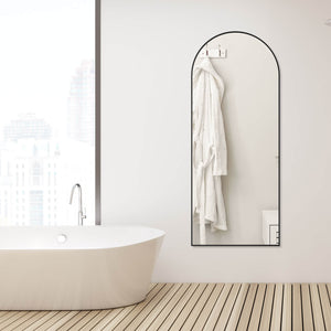 JOINSUN Floor Standing Mirror, Wall Mirror with Stand Aluminum Alloy Thin Frame