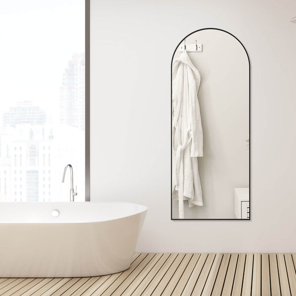 JOINSUN Floor Standing Mirror, Wall Mirror with Stand Aluminum Alloy Thin Frame
