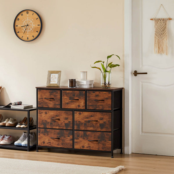 CONCETTA Dresser for Bedroom-with 7 Drawers, Chest Tower TV Stand,  Wooden Top for Living Room,  Bedroom, Closet