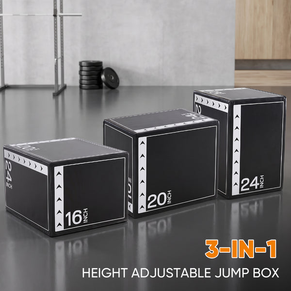 CONCETTA 3-in-1 Foam Plyo Jump Box,  Workout Box for Home Gym, HIIT & Jump Training