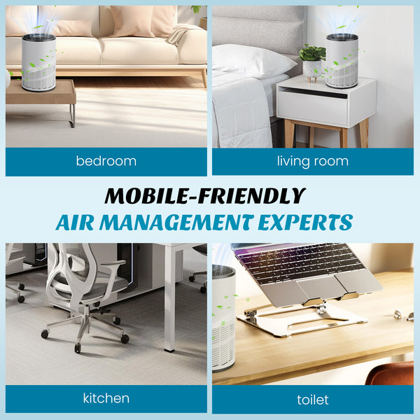 DUMOS Air Purifier for Home Bedroom, Covers 1200 Square Feet, True H13 Filter, Quiet Sleep Mode, Removes Odors, Smoke, Dust, Includes Filters