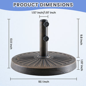 CONCETTA Resin Patio Umbrella Base, Universal Fit for Outdoor Umbrellas