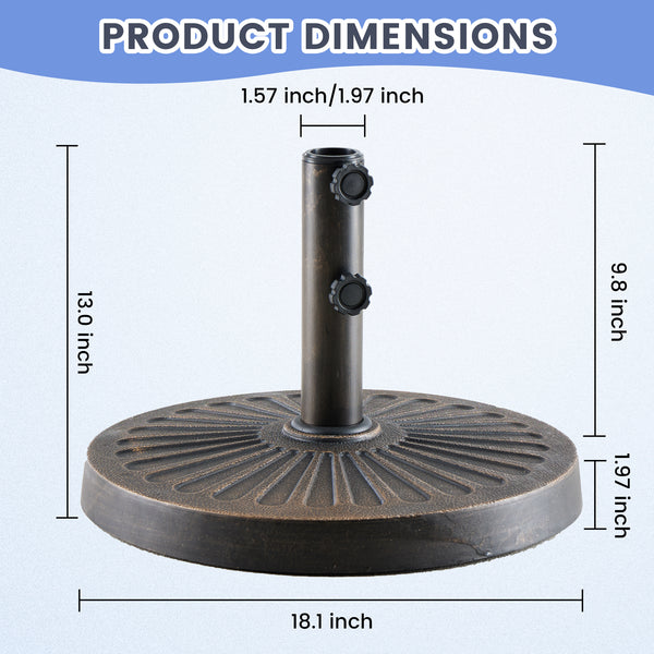 CONCETTA Resin Patio Umbrella Base, Universal Fit for Outdoor Umbrellas