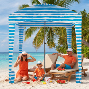 SHOUFTW Beach Cabana - 6 x 6 ft Cool Beach with Detachable Side Wall & Carry Bag, UPF 50+ for Beach, Camping, Park