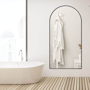 JOINSUN Floor Standing Mirror, Wall Mirror with Stand Aluminum Alloy Thin Frame