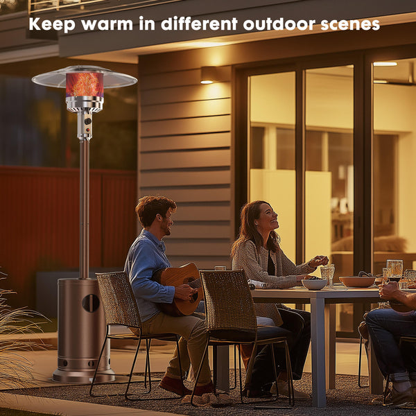 CONCETTA 48,000 BTU Propane Patio Heater ,Outdoor Heater with Wheels for Home&Commercial Use in Backyard, Garden