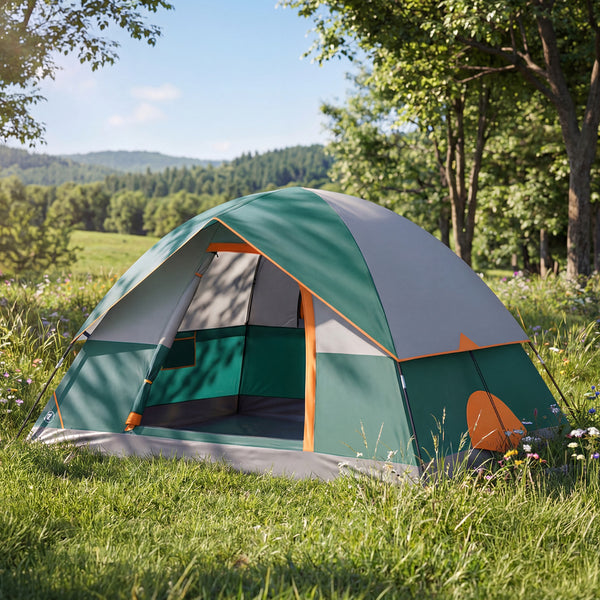 SHOUFTW 2-4 Person Waterproof Camping Tent with Rainfly, Easy Setup Dome Tent with Mesh Windows & Skylight Vent, Lightweight Portable Tent for Outdoor Camping, Hiking, Festivals & Backyard