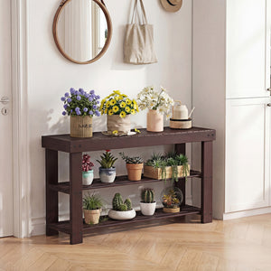 CONCETTA Bamboo Shoe Rack & Bench, 3-Tier 280 lb Capacity Storage Organizer for Entryway, Living Room, Balcony
