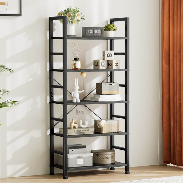 CONCETTA 5-Tier Bookcase - Tall Bookshelf Modern Book Case for Books, Garage Kit, CDs, Movies,  for Bedroom Home Office Kitchen Living Room