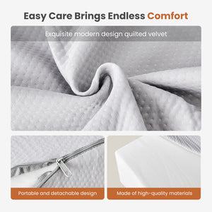 CONCETTA Headboard Gap Filler Pillow - High-Density Foam Wedge for Mattress-to-Headboard Space, with Storage Pocket & Removable Cover