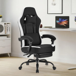gaming chair, office chair with high backrest and computer chair, is an ergonomic adjustable rotating office chair. Available in black, white, khaki, pink and blue.