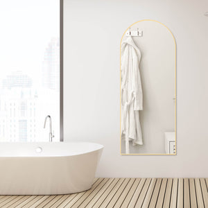 JOINSUN Floor Standing Mirror, Wall Mirror with Stand Aluminum Alloy Thin Frame