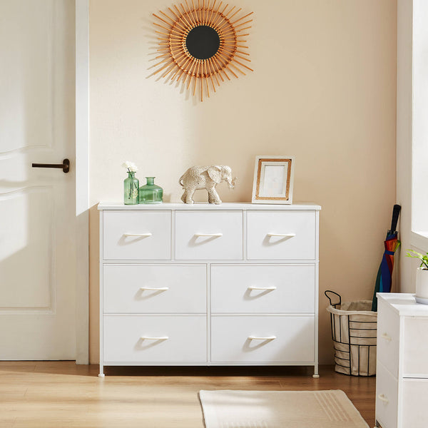 CONCETTA Dresser for Bedroom-with 7 Drawers, Chest Tower TV Stand,  Wooden Top for Living Room,  Bedroom, Closet