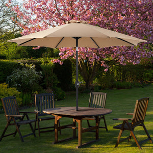 CONCETTA 9FT Patio Umbrella with Push Button Tilt and Crank,  with 8 Sturdy Ribs,Outdoor Umbrella, Pool Umbrella, for Market, Terrace, Beach, Outdoor Restaurant