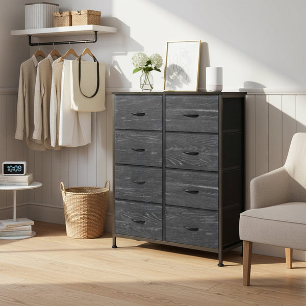 CONCETTA 8-Drawer Fabric Dresser, Storage Organizer Cabinet for Living Room, Bedroom, Office