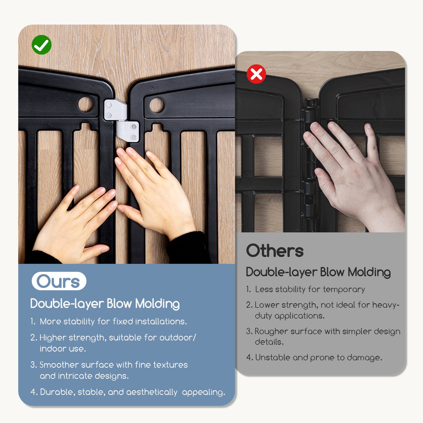 CONCETTA 24 Inch 4-Panel Portable Dog Playpen for Indoor, Plastic Lightweight Indoor Puppy Pen with Door, Customizable