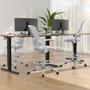 CONCETTA Office Computer Desk Chair, Ergonomic Chair with Flip-up Armrests and Lumbar Support, Height Adjustable, Breathable Mesh Back