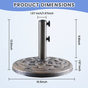 CONCETTA Resin Patio Umbrella Base, Universal Fit for Outdoor Umbrellas