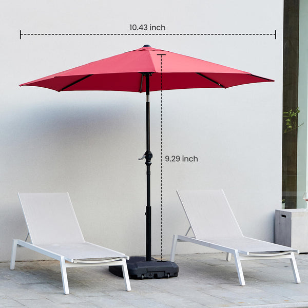 CONCETTA 9FT Patio Umbrella with Push Button Tilt and Crank,  with 8 Sturdy Ribs,Outdoor Umbrella, Pool Umbrella, for Market, Terrace, Beach, Outdoor Restaurant