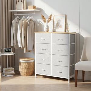 CONCETTA 8-Drawer Fabric Dresser, Storage Organizer Cabinet for Living Room, Bedroom, Office