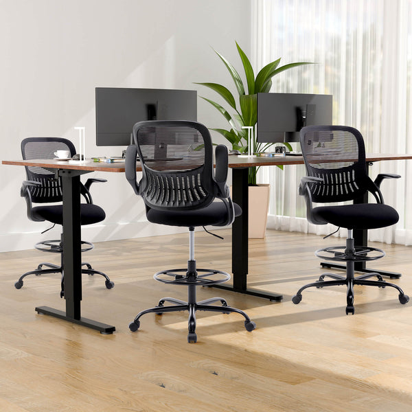 CONCETTA Office Computer Desk Chair, Ergonomic Chair with Flip-up Armrests and Lumbar Support, Height Adjustable, Breathable Mesh Back