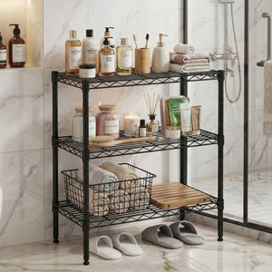 Metal Wire Shelving Unit, Adjustable Storage Rack for Kitchen, Garage, or Living Room,