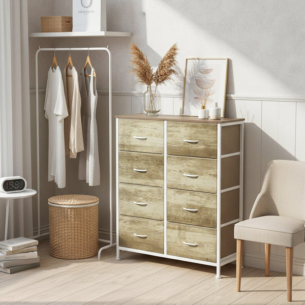 CONCETTA 8-Drawer Fabric Dresser, Storage Organizer Cabinet for Living Room, Bedroom, Office