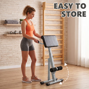 CONCETTA Roman Chair Hyperextension Bench, Adjustable Back Extension Machine with Foldable Design, Heavy Duty Frame for Glutes, Hamstrings & Core Workout